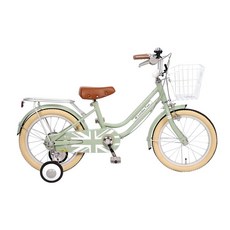 LONDON TAXI 16吋兒童腳踏車 綠色 配有白色車籃、輔助輪, 1台, 119cm