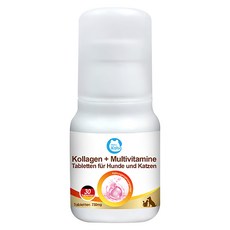 Kalso 科德司 寵物膠原蛋白綜維錠, 德國進口, 16種營養, 維持骨骼, 皮膚毛髮健康, 全齡犬貓適用, 30顆, 1瓶, 膠原蛋白, 維生素