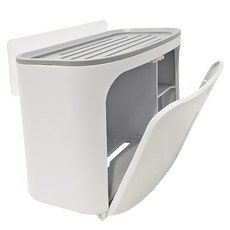 FAmILyLIFE 生活 無痕壁掛洞洞板專用 衛生紙收納盒 A-307-W 26 x 14.2 x 15.5cm 490g, 簡約白, 1個