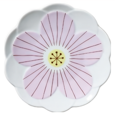 HAREKUTANI 晴九谷 九谷燒 花見淺盤 日本產陶瓷盤, 粉色, 17.3 x 2.1cm, 1個