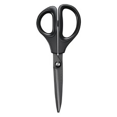 KOKUYO 國譽 SAXA 空氣彈力剪刀 氟加工 直刃, 黑色, 1支