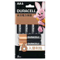 DURACELL 金頂 台灣公司貨 鹼性AA電池3號, 6顆, 1組