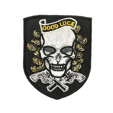 A-ONE 匯旺 美式骷髏 Good Luck 造型刺繡 NO.287 (約7.5 X 6CM 台灣製), 彩色, 1個
