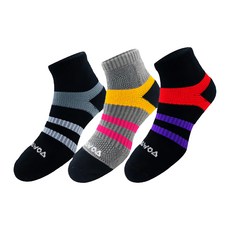 woawoa 能量激發登山襪-中筒-3入組 吸濕排汗透氣 耐磨舒適 登山健行首選 1入 Black Gray Red Purple, M(22~24cm), Black, Gray, Red, Purple