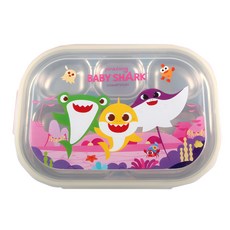 pinkfong 碰碰狐 鯊魚寶寶 304不鏽鋼 五格餐盤 (1個 單件 混和顏色)