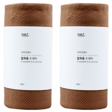 PURE SUNDAY 捲筒式一次性洗碗巾 60張 棕色, 2捲