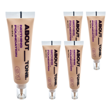 ABOUT TONE 半霧光輕盈持妝粉底液 30ml, 01白皙色, 5條