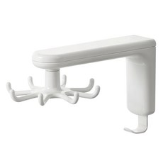 懶角落 廚房旋轉掛鉤, 360°可旋轉, 免打孔, 承重4kg, 白色, 1個