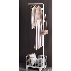 IKA宜卡 置物籃 鐵製衣帽架 SLA01, 白色