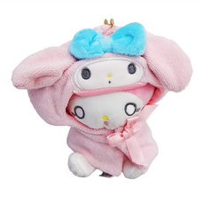 MY MELODY 美樂蒂 造型玩偶吊飾, 美樂蒂驚嚇 粉色, 1個, 13.5cm