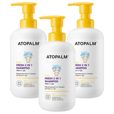 ATOPALM 愛多康 兒童清新2合1洗髮精，溫和pH平衡, 460ml, 3瓶