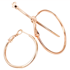 Brilliant Beauty 耀眼美人 簡潔玫瑰金大圓圈環鈦閃耀鈦剛耳環 6個