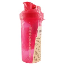 SmartShake 雙層搖搖杯 帶篩粉網 配有掛鉤 輕巧方便, 螢光粉, 500ml, 1個