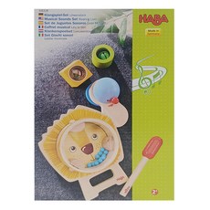 HABA 德國獅子節拍樂器組 - 包含獅子鼓, 鈴鐺積木, 響板, 山毛櫸木製, 混合顏色, 1組