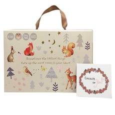 Kori Deer 可莉鹿 彌月禮盒組 嬰兒包巾帽兜套裝 北歐風新生兒禮品, 彩虹, 寶寶帽 頭圍40cm + 包巾 75 x 75cm + 圍兜 27 x 19.7cm