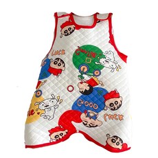 愛北鼻 背心式防踢被 可愛卡通造型 柔軟親膚透氣 寶寶四季通用, 紅腳踏車小新, 1入