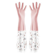 防水洗碗手套 加絨款 400g 2雙, 粉色, 1組