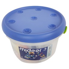 mideer 彩虹磁力棒 互動繽紛桶 3歲以上 60個, 1桶