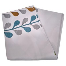 日系清新桌巾, 120 x 160cm, 手繪枝葉 白色, 1條