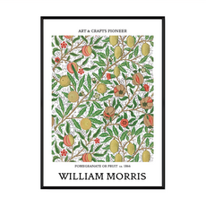 Boluo 菠蘿選畫所 William Morris 石榴與水果 掛畫, 59.4 x 42cm, 黑色外框