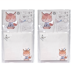 狐少 便利貼 73x73mm 60張入, 2個, 1組