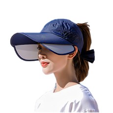 時尚運動可伸縮遮陽棒球太陽帽, 藏青色, 1個