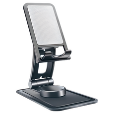旋轉折疊桌面手機支架 適用於4-13英寸手機 可調整角度, 星耀黑, 1組