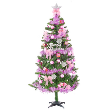 摩達客 特仕幸福型裝飾綠色聖誕樹+浪漫粉紅佳人系配件+50燈, YS-GTC04610, 耶誕4尺/4呎(120cm)