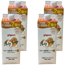 pigeon 貝親 沐浴慕斯補充包 橘色滋潤 無香, 800ml, 4盒