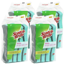3M Scotch-Brite 百利 Basic 多用途三層雙面海綿菜瓜布, 8入, 4包