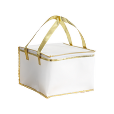 蛋糕保冰袋-6吋單層 不織布覆射珍珠棉, 白金色, 1個