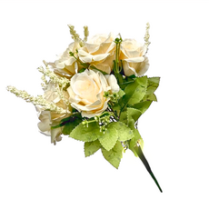 FLORAL M 仿真花 英式卡爾玫瑰花材 檸檬黃 不凋謝 居家裝飾, 1個