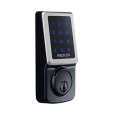 FAULTLESS 加安牌 TOUCH-BOLT™ 三合一 卡片/密碼/鑰匙 電子感應觸控門鎖, 美規ANSI第二級認證, 前導碼功能, TD-505PC, 孔洞符合可DIY 安裝