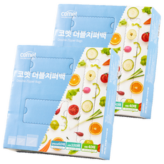 comet 雙層夾鍊袋 方形 60個 + 小 100個 + 大 40個, 方形 + 小 + 大, 200個, 2盒