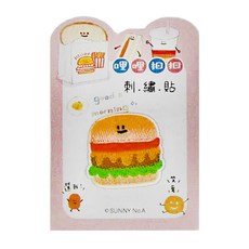 Sunny 三瑩文具 哩哩扣扣刺繡裝飾貼紙 Set 3張, 漢堡 多色