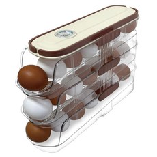 感恩使者 可堆疊滑梯式雞蛋盒 單排3層 附彈性束帶 ZHCN2435-B, 棕色/透明/黑色, 1個