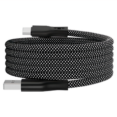 Bravo-U USB to Type-C 磁吸收納編織充電傳輸線 1M 黑色, 1條