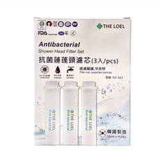 THE LOEL 抗菌蓮蓬頭濾芯 3件組 過濾鐵鏽 懸浮物, TLF-AS3, 1組