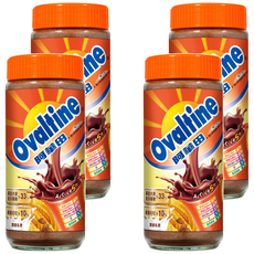 Ovaltine 阿華田 營養巧克力麥芽飲品，含21種營養，5種礦物質、7種維生素、8種必需胺基酸、膳食纖維, 400g, 1入, 4罐