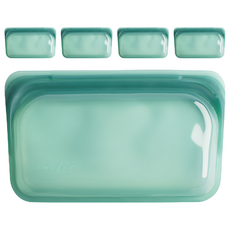 Stasher 長形矽膠密封袋 293ml, 耐熱無毒, 可微波, 可冷藏, 可水洗碗機清洗, 19.05 x 11.43 x 2.54cm, 5個, 1入