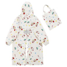 愛北鼻 親子同款加厚防水雨衣，可愛卡通圖案，多尺寸選擇，輕巧易攜帶, 4XL, 白底奧特曼