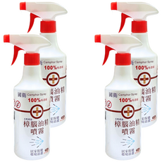 國衛 樟腦油精噴霧, 100%極濃縮, 天然萃取, 居家保健 環境清潔, 500ml, 4瓶