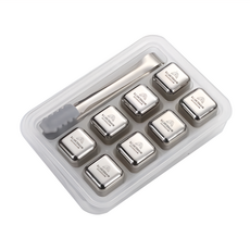 316 不鏽鋼環保冰塊 8個 + 冰夾 + 隨身收納盒 450 x 300 x 300mm, 1組