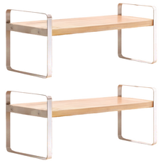 mohe 木暉居家 簡約鐵藝桌面可疊加收納置物架 48 x 40 x 20cm 1.92kg 4個, 白色, 2盒