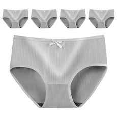 小麥購物 蝴蝶結內褲 E023 18~26g 5件, 灰色