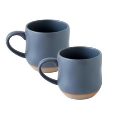JUST HOME 圓潤手感陶瓷馬克杯2件組 0319-29H, 紺青, 1組