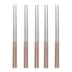 MAHO CUTLERY Tint系列 成人筷子, 卡布奇諾色, 5雙筷子, 5雙