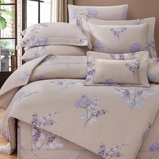 貝淇小舖 60支100%純天絲銀離子雙人床包兩用被四件組, 床包150 x 188cm 枕套47 x 75cm 兩用被180 x 210cm, 佩芮洛, 床包 + 枕套 x 2 + 兩用被