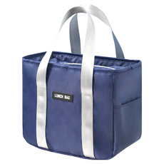 保冷保溫便當袋 手提加厚拉鏈款, 藏青色, 1個