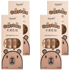lopet 樂派 Capybara卡皮巴拉按動中性筆 4支 0.5mm, LT-1358, 4盒